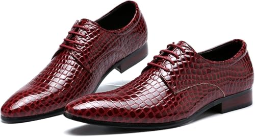 Men's Oxfords Crocodile Pattern Patent Leather Wedding Prom Formal Dress Casual Shoes for Men4