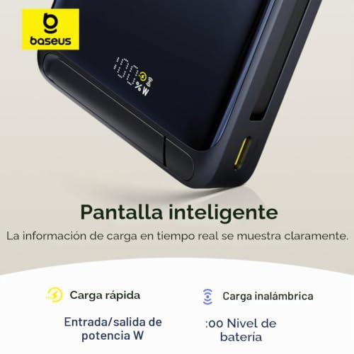 Cargador inalámbrico Qi2 Baseus Nomos 45W con soporte magnético 4