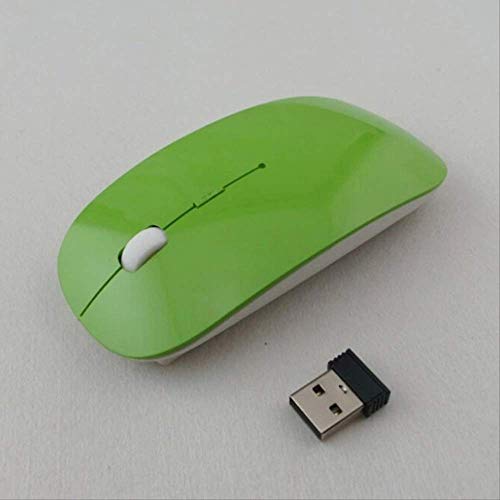 Souris sans fil 2.4G ultra-mince verte silencieuse et haute précision DPI