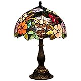 CokBluスタイルテーブルランプ、フラワースタンド付きの手作りステンドグラスランプ、シングル、室内装飾に適しており、暖かく雰囲気のある輝きを作り出します