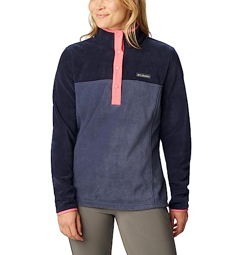 Image of Columbia Womens Benton Springs Half Snap II Pull Over Fleece Jacket, Dark Stone /Canoe /Vintage Blue, 3X