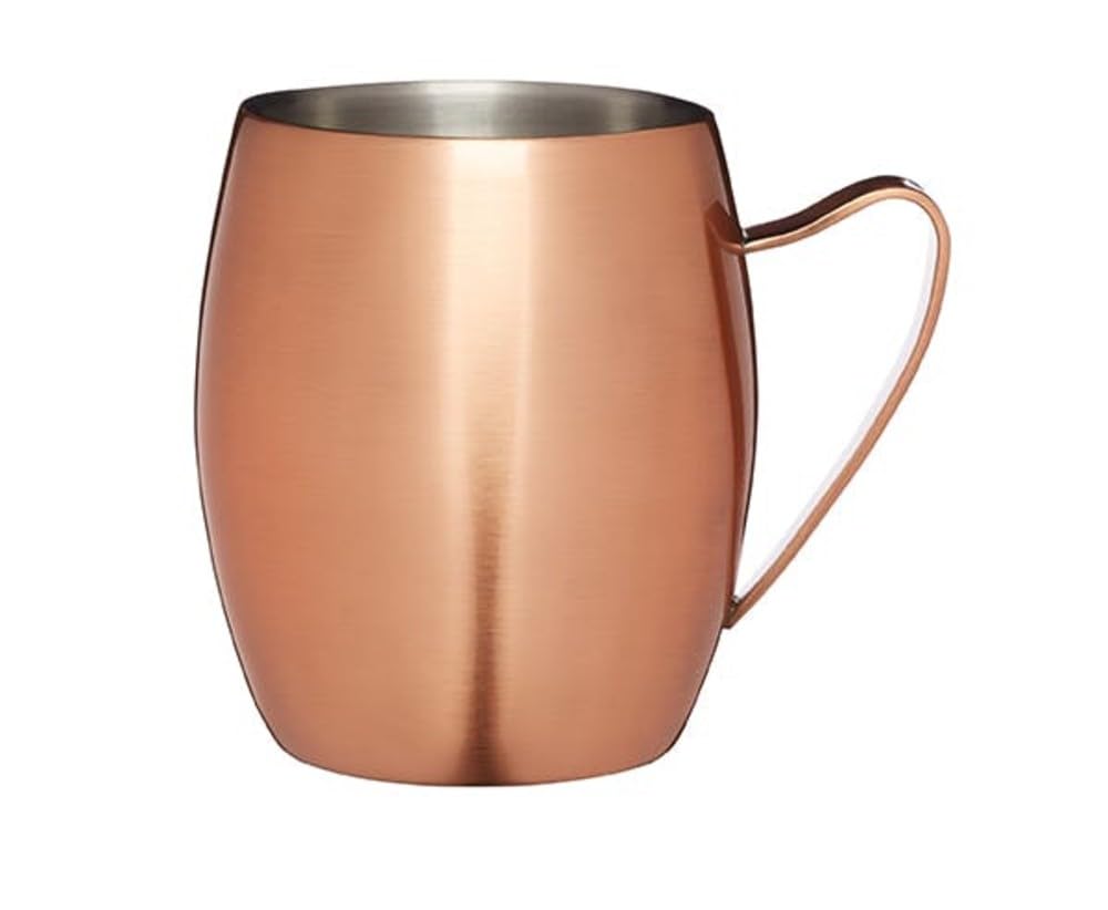 Barcraft Copper Moscow Mule Mug, 370Ml Double Walled Stainless Steel Cocktail Cup, Drinking Mug For Cocktails, Drinkware Gift
