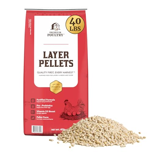 Layer Pellet Chicken Feed, 16% Protein Poultry Feed for Laying Hens, Supports Egg Production, Strong...