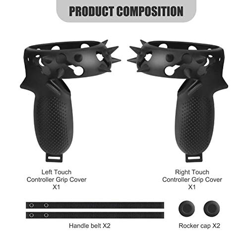 Esimen Capa de silicone para o óculos e controles Oculus Quest 2, conjunto de tiras para as articula