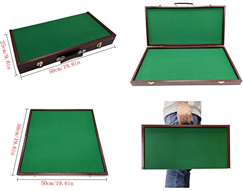 Mini set chino de Mahjong con mesa plegable y 144 fichas miniatura 6