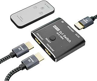 YIWENTEC HDMI 2.1 8K Switch Directional 2in 1out with Remote Control 8K@60Hz 4K@120Hz Converter High Speed 48Gbps Compatible with Xbox PS5 Projectors Monitors 