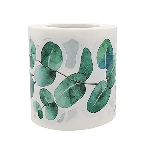 Raxove Calcomanías de eucalipto - Etiquetas de diseño para bordes troquelados impermeables - Decoración autoadhesiva para portátil, guitarra, monopatín, maletas, regalo para la fiesta de cumpleaños