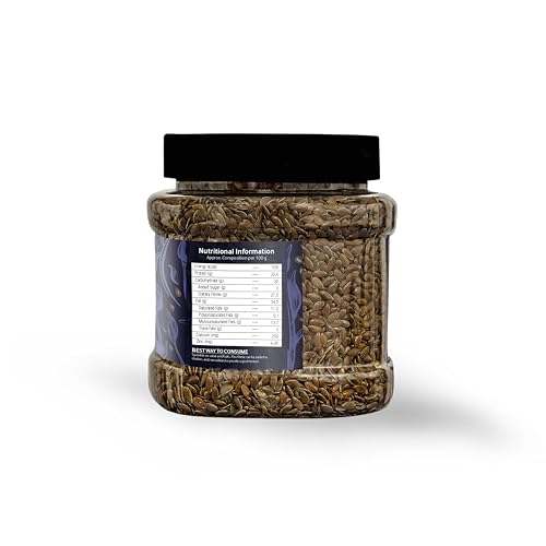 Image of WonderBox Organic Alsi Flaxseeds For Eating 300g | Omega-3 | Hair Growth | Rich in Fiber For Weight Management | Alsi Seeds | Diet Snack | Flax seeds (JAR PACK 300gm)