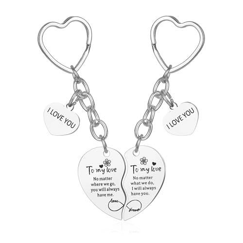 Image of 2Pcs Mother Daughter Heart Matching Keyring Keychain Set Gifts For Mom Christmas Mothers Day Gifts from Daughter