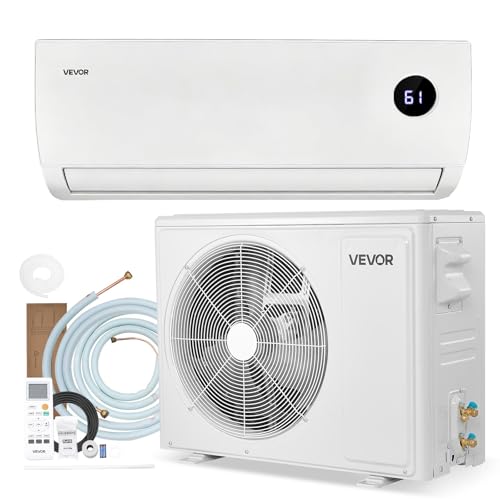 Image of VEVOR Mini Split Air Conditioner, 12,000 BTU AC / 12,500 BTU Heat, 115V 19 SEER2 High Efficiency Energy Saving, Quiet Inverter System for 750 Sq.Ft Coverage Area, Easy to Maintain, for Home, Office