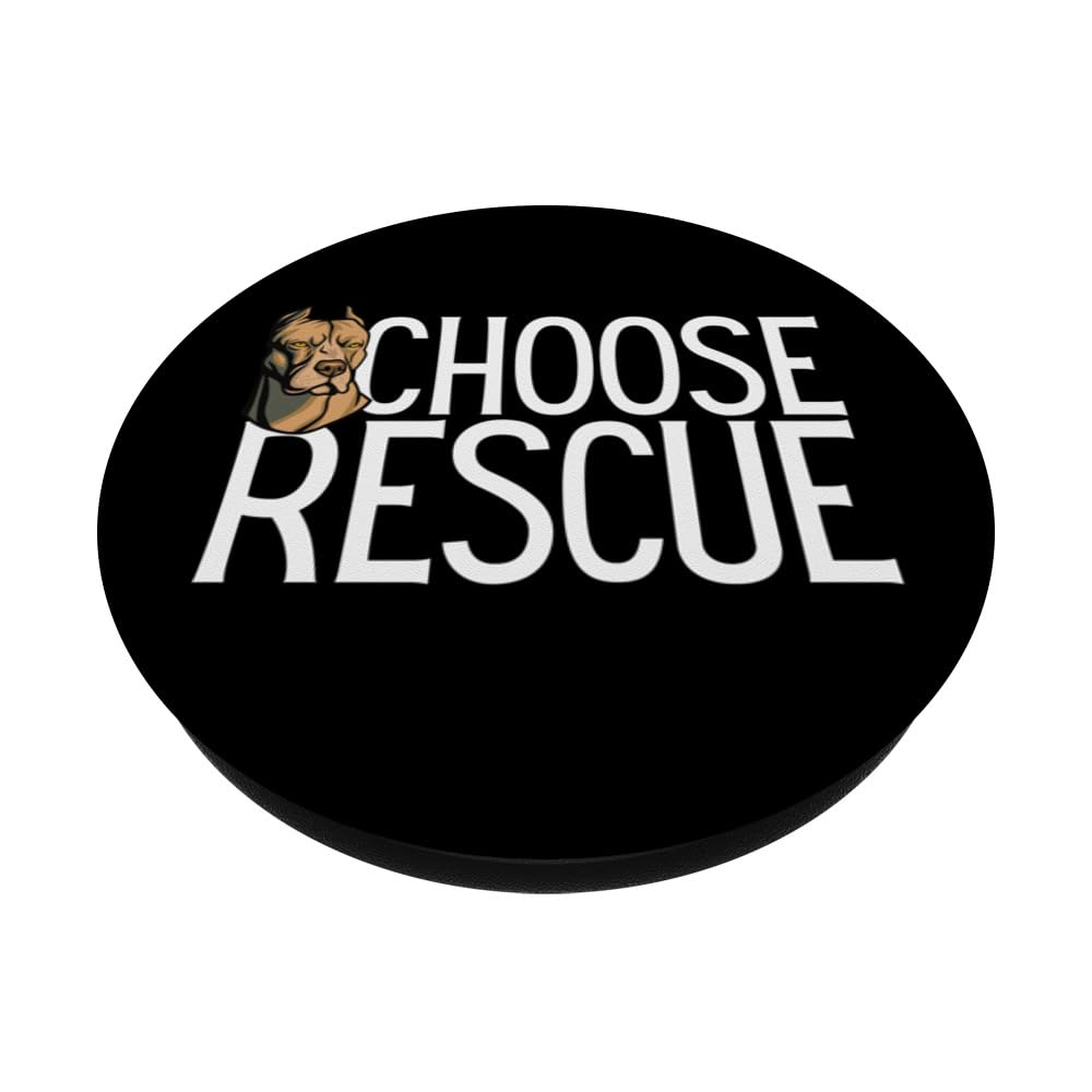 Choose Rescue is an animal enthusiast is a dedicated rescuer PopSockets Swappable PopGrip, Black - Image 2