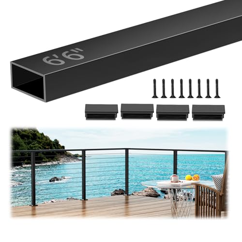 Gyykzz 6'6" Aluminum Black Handrail Prefect for Coastal Project, 1