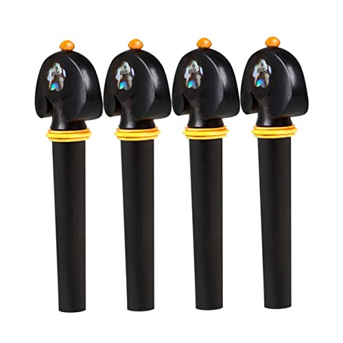 Yardwe 4pcs Violin Pegs Tuning Pegs Ebony Violin Replacement Part Violin Tuning Peg Violin Accessories Violin Geared Pegs Geared Violin Tuners Full Size Violin 4/4 Violin Parts Wood Black