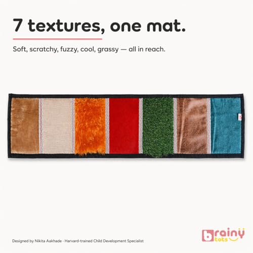 Image of Sensory Texture Mat | 7 Different Textures | for Kids and Infants | Sensory Stimulation Activity | Sensory Development Toy | Montessori Toy