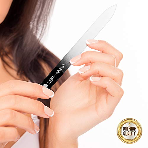 Sephanna Glas-Nagelfeile, Unisex, ultra Qualität, tragbare Kristall-Nagelfeile mit Etui für Mani & Pediküre, glatte… – Bild 5
