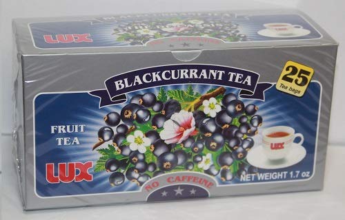 LUX BLACKCURANT FRUIT TEA NO CAFFEINE 25 TEA BAGS PRODUCT OF POLAND