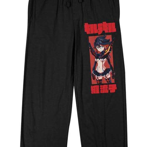 Bioworld Kill La Kill Ryuko Kanji Adult Black Sleep Pajama Pants2