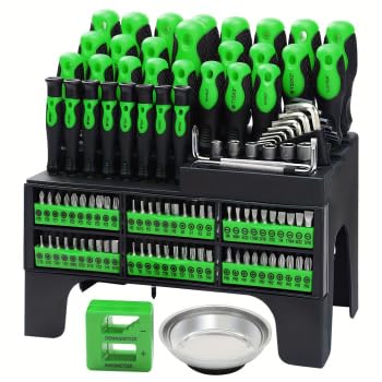 Juego de 118 destornilladores magnéticos con mango de trinquete de clasificación de plástico, llave hexagonal | Kit de herramientas de precisión con soporte de almacenamiento para bricolaje en el hogar, reparación electrónica (verde)