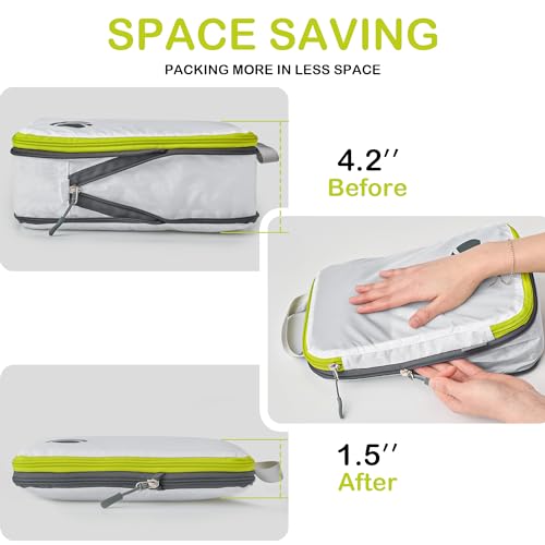 Cipway Compression Packing Cubes, Ultralight Luggage Organizer Bags, Travel Essentials for Carry on Suitcase (3 Piece,White)3