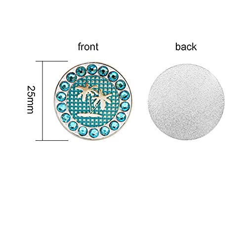 Myartte Golf Ball Markers Crystal Ball Markers Fit Golf Hat Clips And Divot Tools (Palm Tree-White) #TOP2