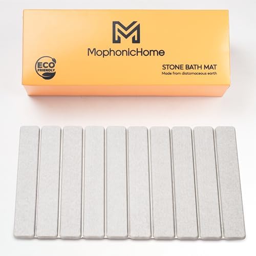 MophonicHome Foldable Stone Bath Mat - Diatomaceous Earth Shower ...