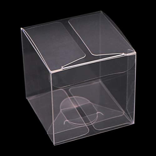 GGOUPTY Clear Candy Box 2.75"x 2.75"x 2.75" 20 Pcs Favor Gift Boxes Transparent Plastic Cube Boxes for Cupcakes Christmas Wedding Party