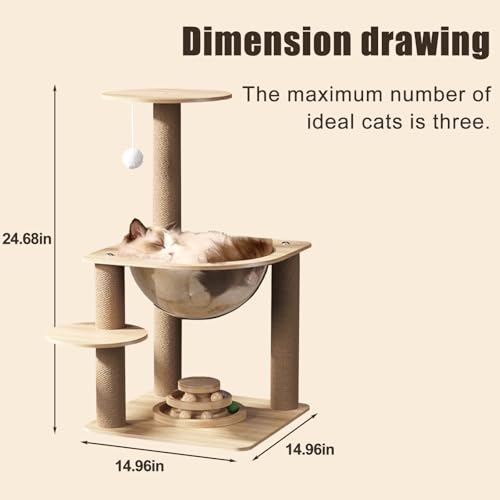 Árbol para Gatos Grande 24.7in con Casa y Rascador miniatura 7
