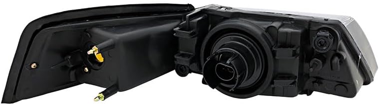 For Ford Mustang Headlights Lamps Set 2001 2002 2003 2004 Halogen Black Trim Driver and Passenger Side