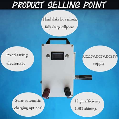 Generatore di mano di emergenza 150W AC 220V DC 12V USB 5V Alimentazione portatile con 5200mAh batteria per campeggio Sopravvivenza di sopravvivenza all'aperto Accampare affidabile Fonte di energia di
