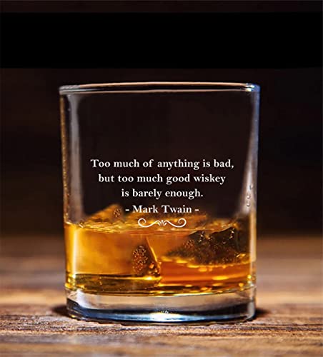 QPTADesignGift Mark Twain Quote Whiskey Glass