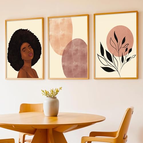 Image of kotart Abstract Paintings Set of 3 Framed Paintings for Wall Decoration, Bedroom - Framed Wall Posters /Paintings for Wall Decor (Art 10, 10x13 inch)