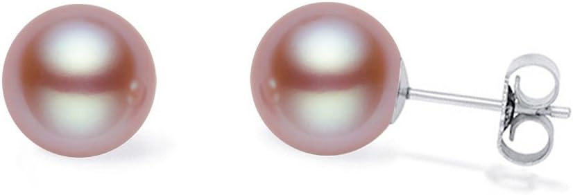 Pink Freshwater Cultured Pearl Stud Earrings for Women AAAA Quality Sterling Silver - PremiumPearl