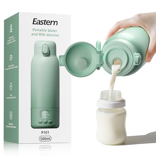 Image of Portable Bottle Warmer for Travel - Portable Milk Warmer for Baby - Fast Heating Fast Heating Breast Milk & Formula Warmer 17oz Capacity, Adjustable Temp Long Battery Life for Outdoor Airplane and Car