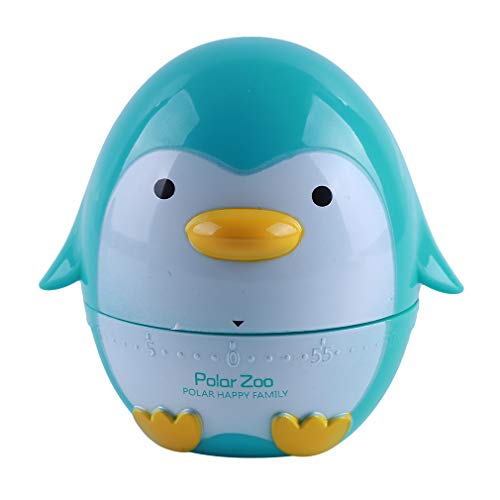 KUHRLRX Pingouin Forme Cuisine Minuterie Décoration de La Maison Conception Animale Cuisine Minuterie De Cuisine Mécanique Cuisine Cuisine Outils, PP, Bleu Cover
