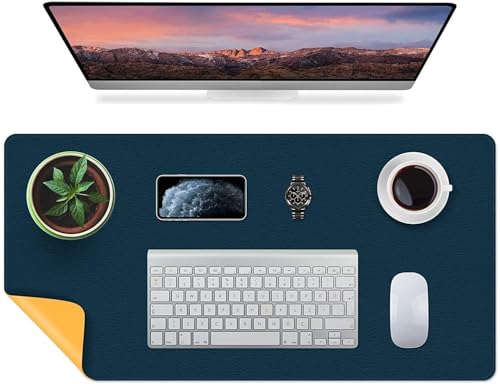 Image of OIVO INDIA PU Vegan Leather Mouse Pad, Non-Slip, Anti-Skid, Reversible use, Single Color, Splash-Proof Suitable for Gaming, Computer, Laptop, Home & Office (60cm X 30cm Blue Yellow)