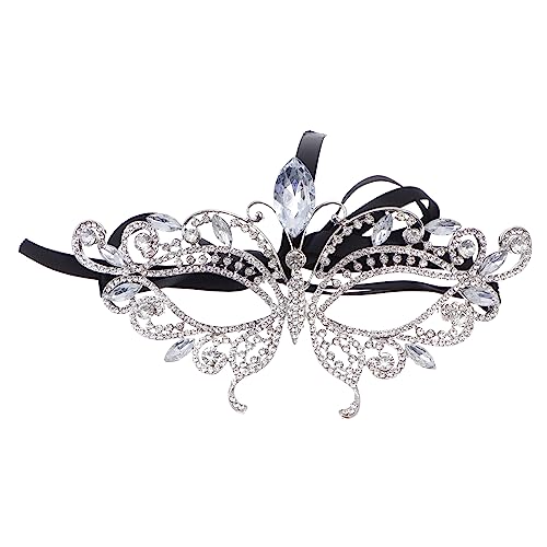VALICLUD 1pc Rhinestone Masquerade Mask Elegant Face for Parties Ribbon for Comfort for Halloween Carnival Weddings and Costume Events