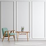 Colingmill 3 Set Accent Wall Molding Kit Premade Wainscoting Panels Wall Molding Peel and Stick Panel White Pre Cut Trim for Walls Picture Frame Molding for Home Decoration (39 x 91 Inch)