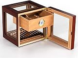 WQQLQX Cave Cigare Humidor Humidor de Cigare en Verre avec hygromètre, tiroir humidificateur, boîte de Rangement de Cas de Grande capacité