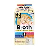 INABA Churu Broth for Cats &ndash; 12 Pouches (1.4 oz) Chicken & Seafood