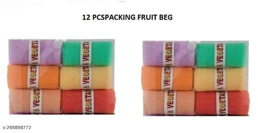 12 Reusable Washable Zip Lock Storage Bags Perfect for Fruits Vegetable Snacks Storage for Travel Fridge (Pack of 12) Pack of 12 Grocery Bags (Multicolor).12pcs Fruit Beg-12P_KP133 1
