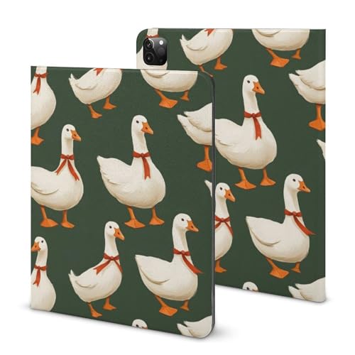 Coque iPad Pro 11 Pouces fine imprimée Cool Tie Goose avec porte-crayon