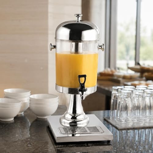Dispensador de bebidas frías en acero plateado para buffet de hotel 6