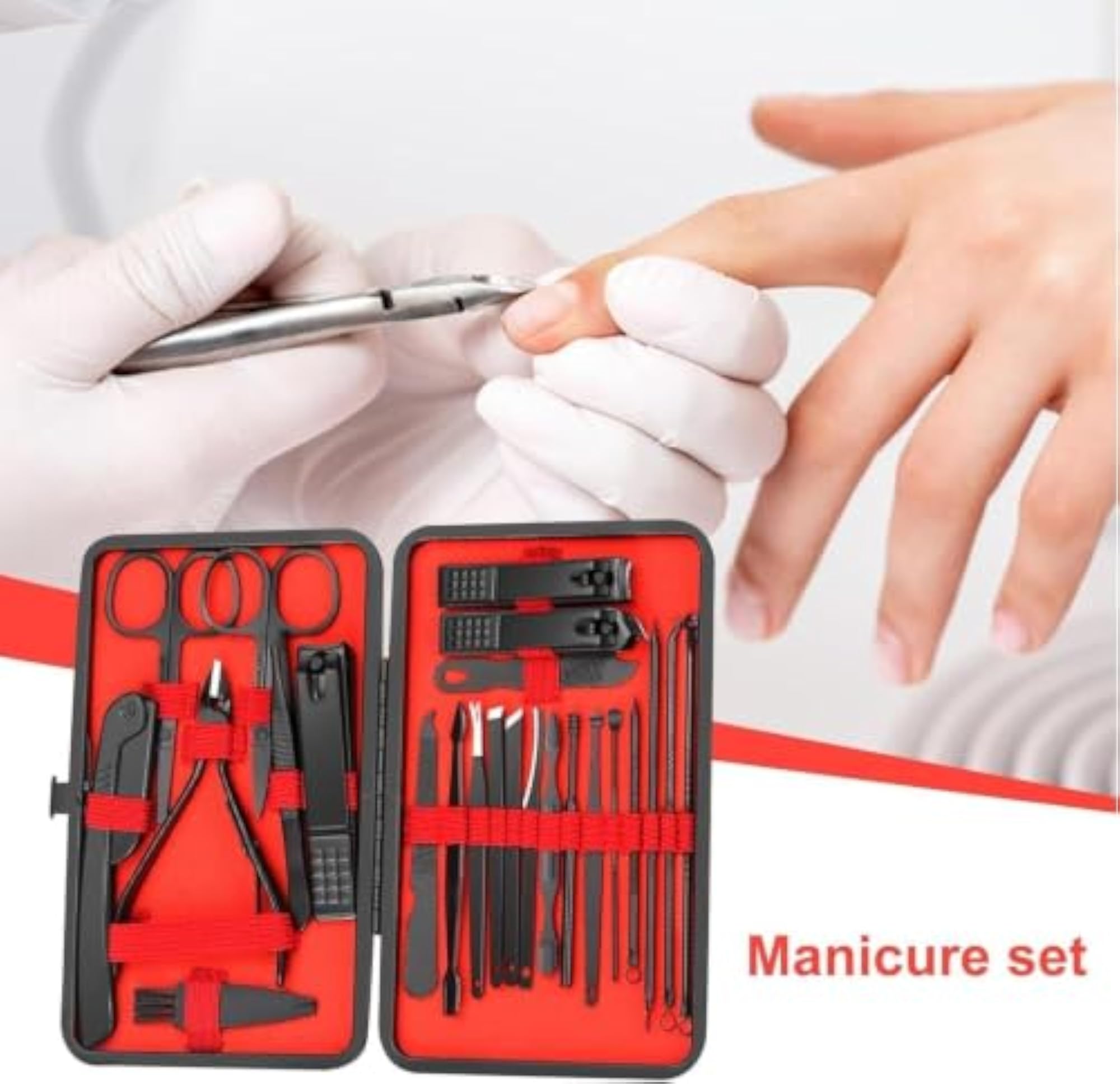 26-Piece Manicure Pedicure Kit with Travel Case