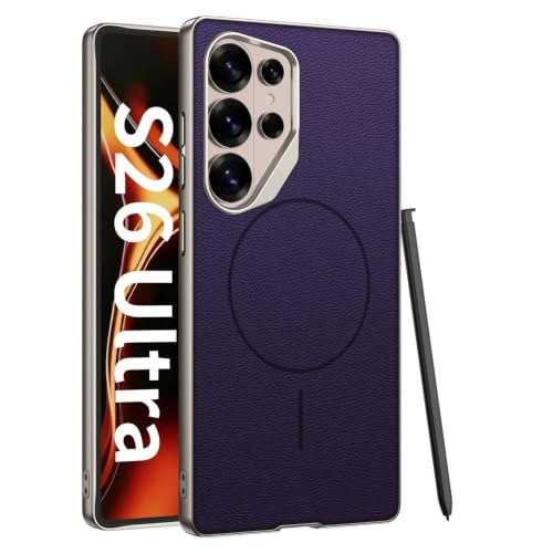Étui Cuir Samsung S26 Ultra Magnétique Anti-Chute et Anti-Rayure Violet