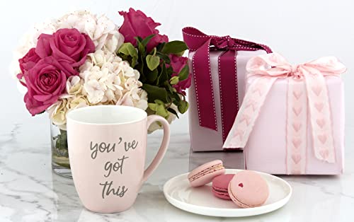 Taza de café rosa con diseño motivacional 14 oz miniatura 4