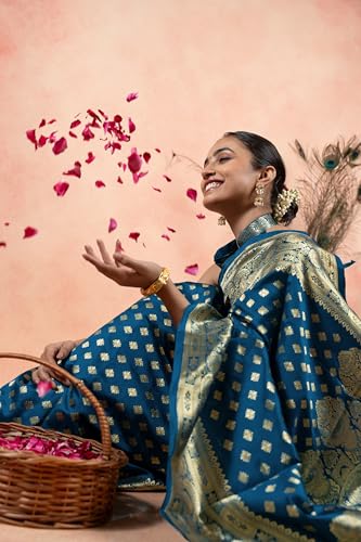 Image of Subham Saree for Woman Silk Cotton Kanjivaram | Soft Easy to Drape Daily Wear Sari with Blouse Fabric