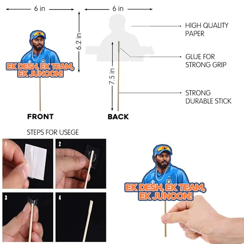 Party Propz Cricket Props - 15pcs Cricket Photoshoot Props & Decoration Items