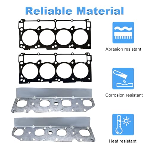 Image of Full Cylinder Gasket Set with Head Bolts Compatible with Dodge Challenger Charger Durango /Chrysler 300 / Ram 1500 2500 3500 / Grand Cherokee 5.7L V8 Replacement for HS26423PT TCS46169 ES72200