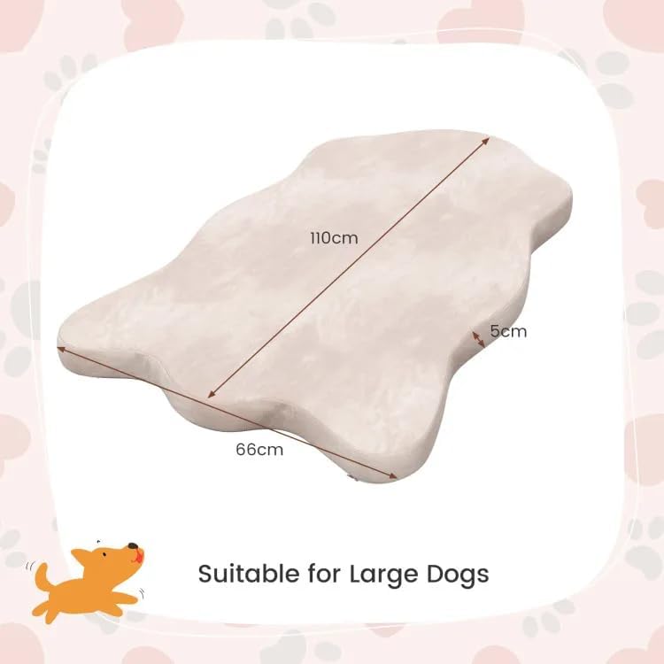 Orthopedic Dog Bed with Memory Foam Support Waterproof Dog Mattress for Large and Medium Dogs (Beige)