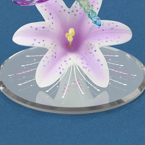 Glass Baron ~ Lavender Lily With Dragonfly Figurine #TOP3